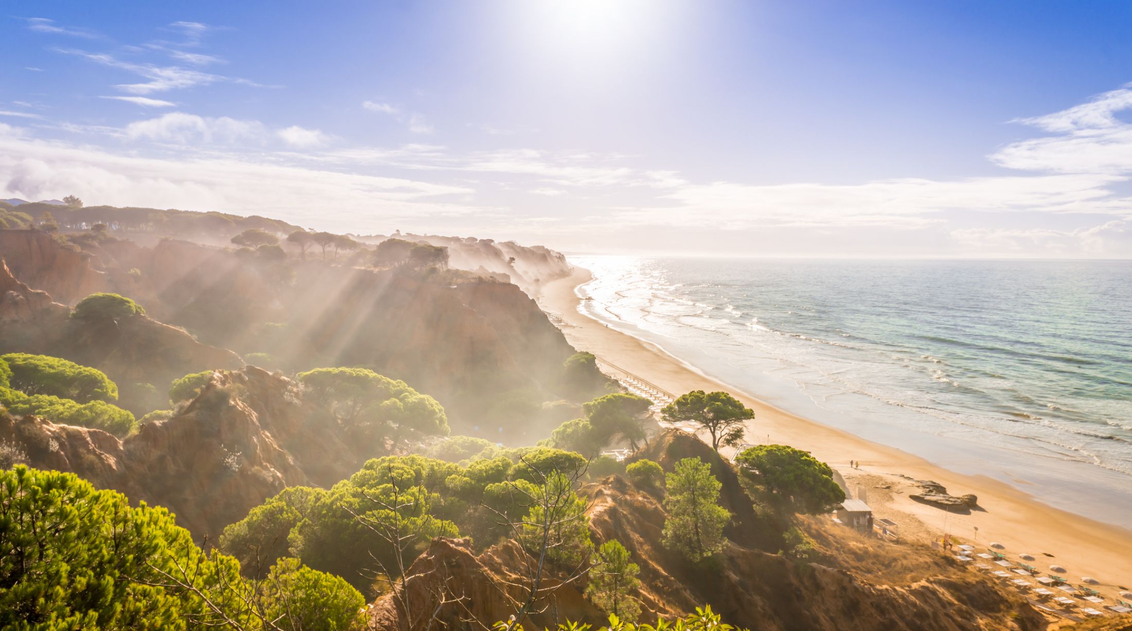 Coastal cliffs and beach near Albufeira, Algarve